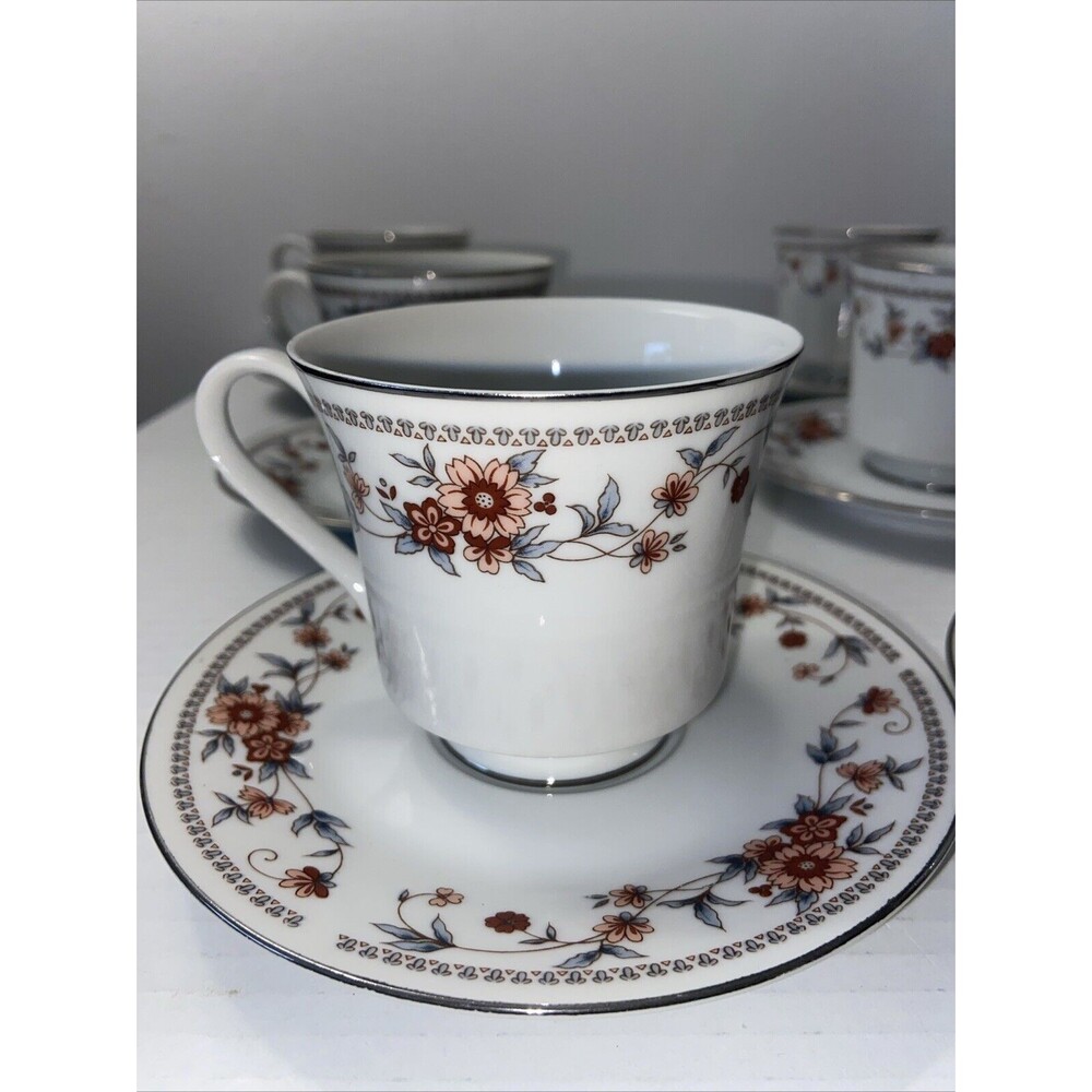Vintage Sheffield Anniversary Porcelain Fine China Coffee/Tea Cups Set of 6
